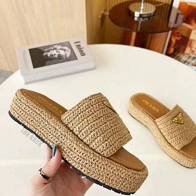 prada woven slides